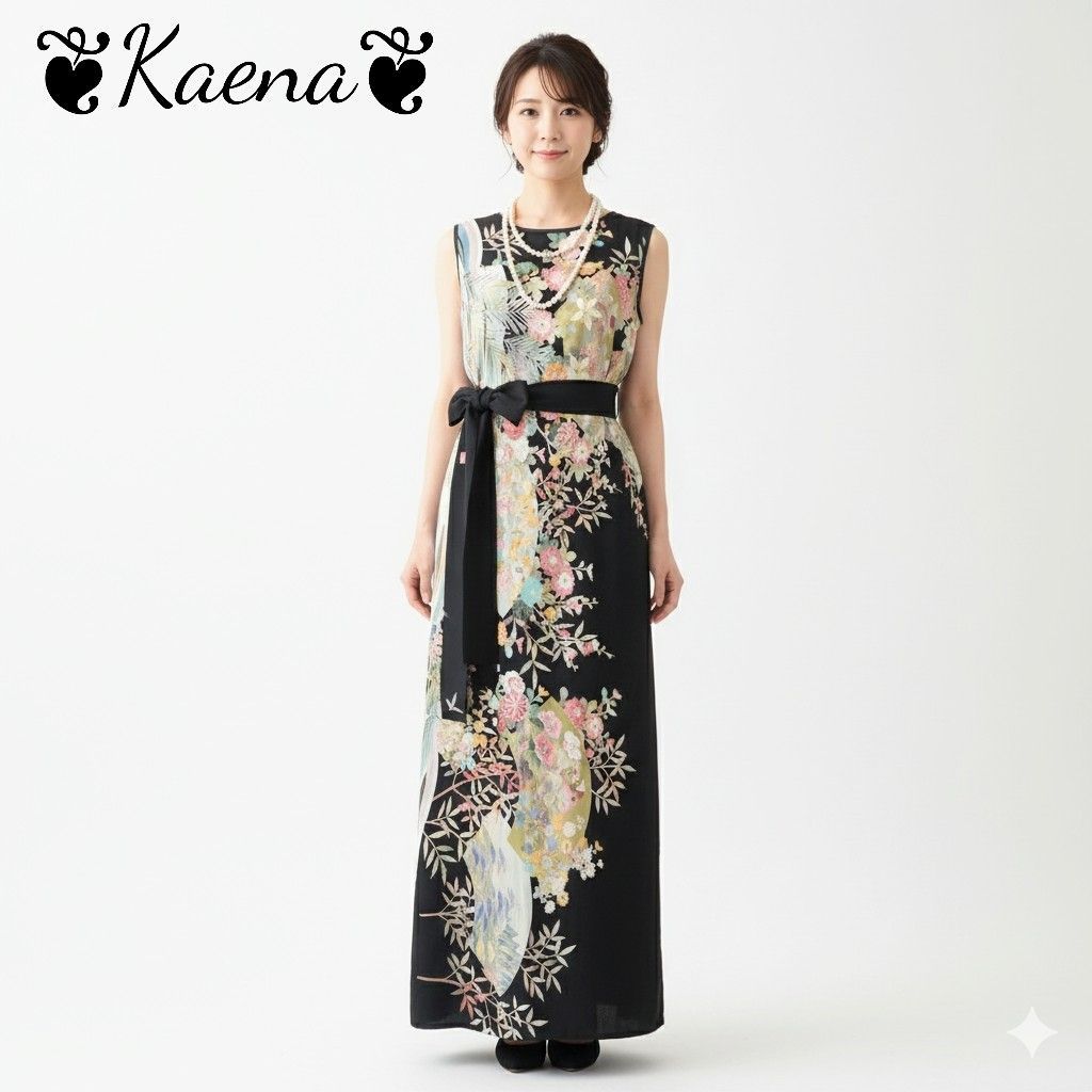 留袖リメイクワンピース❣️着やすい前開き　友禅　作家物 留袖リメイクワンピース❣️着やすい前開き 友禅 作家物