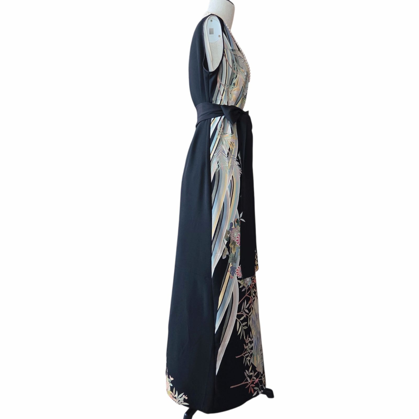 ❦Kaena❦ 着物リメイク ワンピース 友禅 作家物 ロング マキシ ドレス