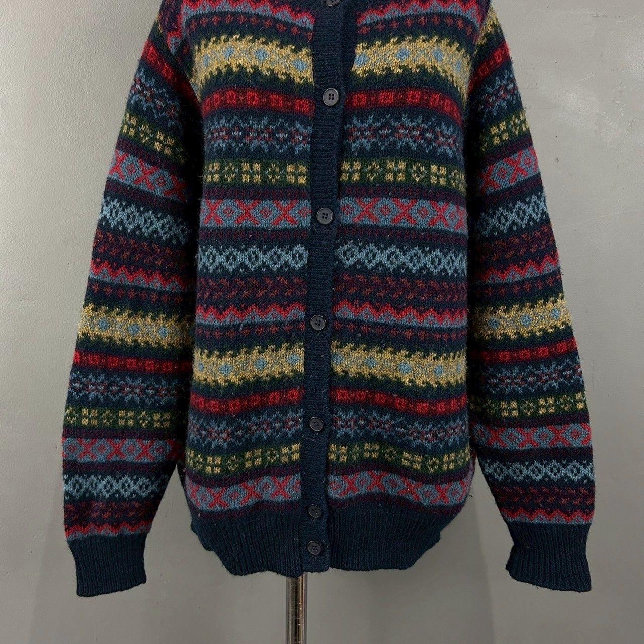 英国製 Laura Ashley Wool Knit Cardigan Sweater ローラアシュレイ 