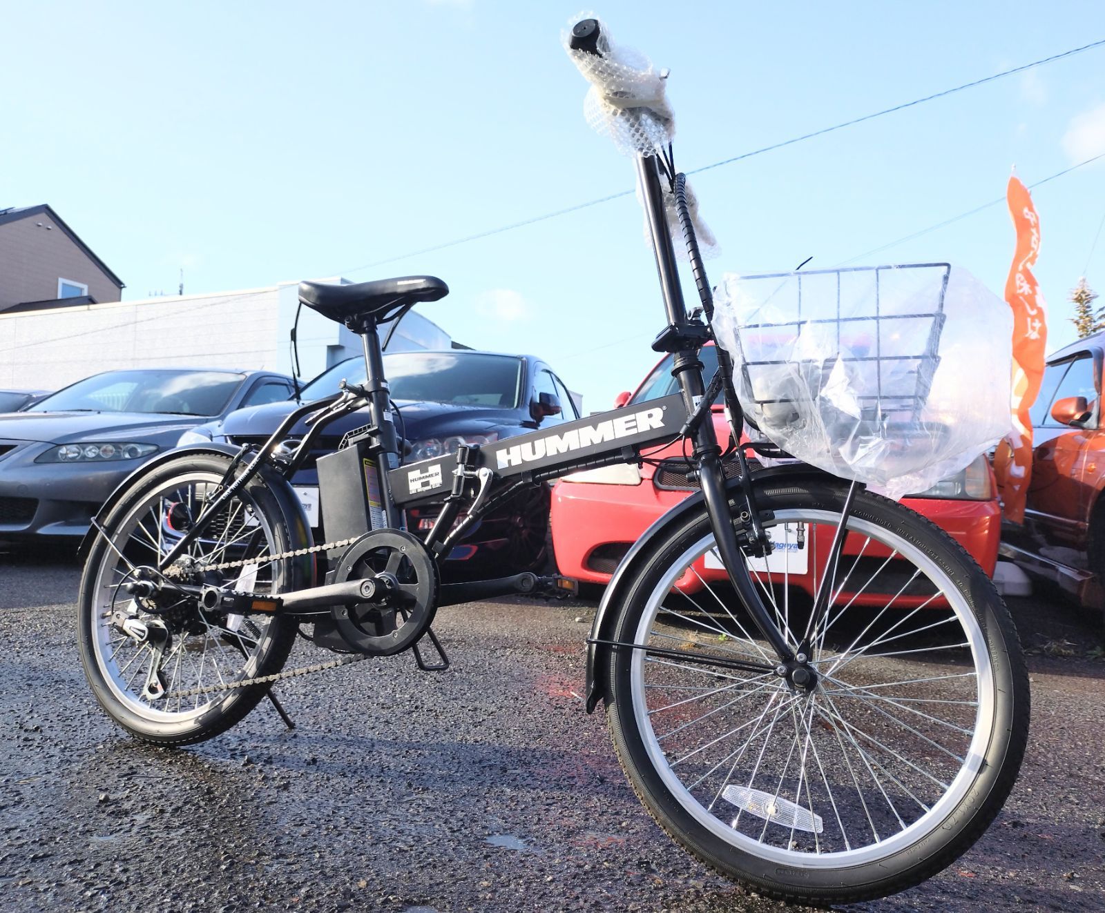 shop出店記念 特選B級祭 HUMMER 20インチ 折り畳み電動アシスト自転車 Newバージョン メーカー１年保証 ブラック k 597