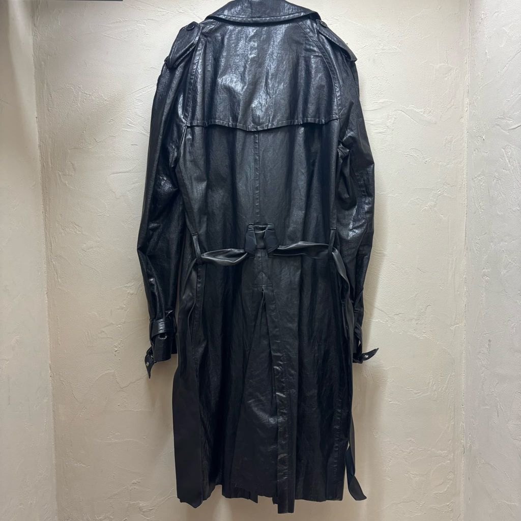 SAINT LAURENT PARIS サンローランパリ 13AW FAKE LEATHER TRENCH COAT