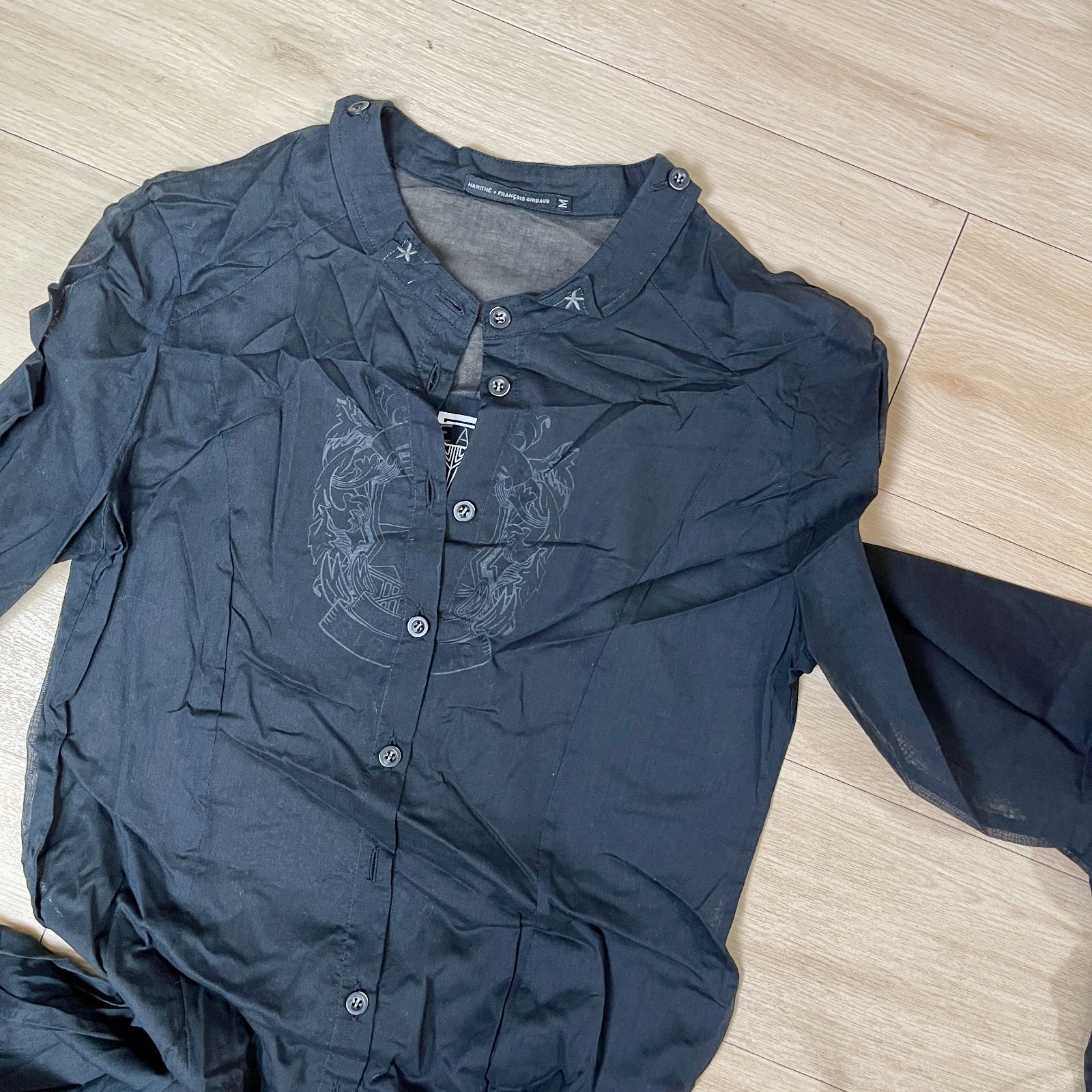 ③R MARITHE+FRANCOIS GIRBAUD マリテジルボー シャツワンピース 黒 M