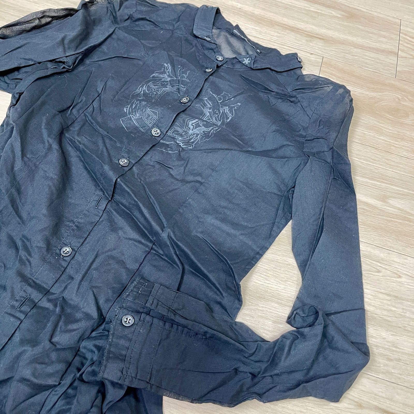 ③R MARITHE+FRANCOIS GIRBAUD マリテジルボー シャツワンピース 黒 M