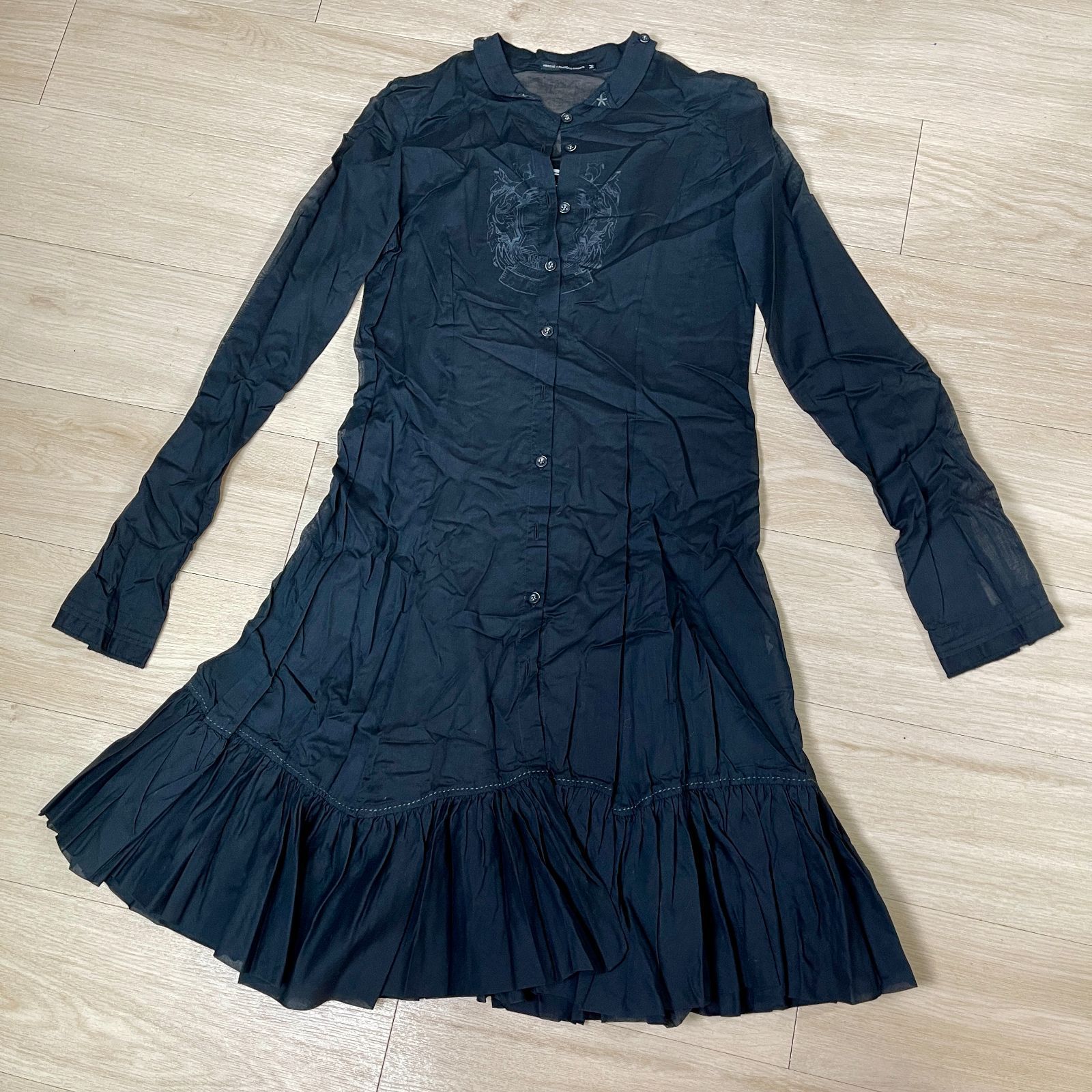 MARITHE + FRANCOIS GIRBAUD シャツドレス ③R MARITHE+FRANCOIS GIRBAUD マリテジルボー シャツワンピース 黒 M