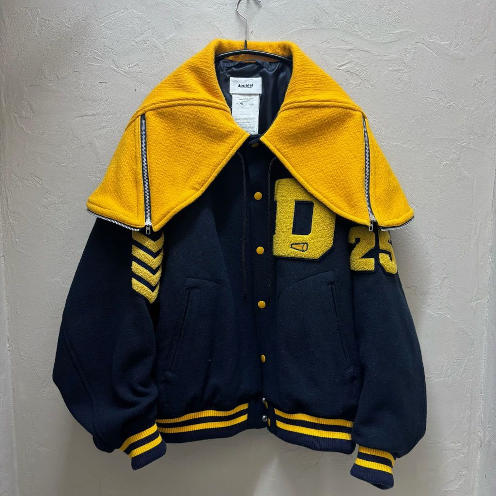 doublet ダブレット 25SS PETAL MOUTH HOOD VARSITY JACKET アワード