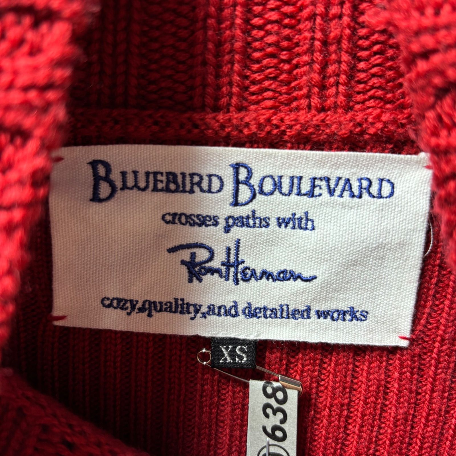 ロンハーマン別注 ブルーバードブルバード リブニットセーター 7分袖