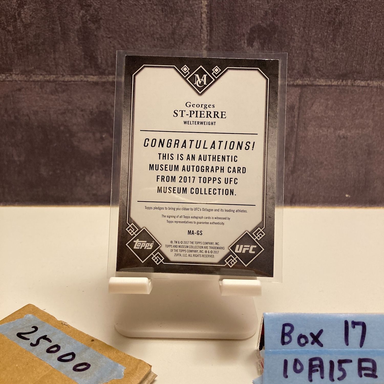 2017 Topps Georges St-Pierre 12 47 直筆サインカード UFC Museum Collection カード