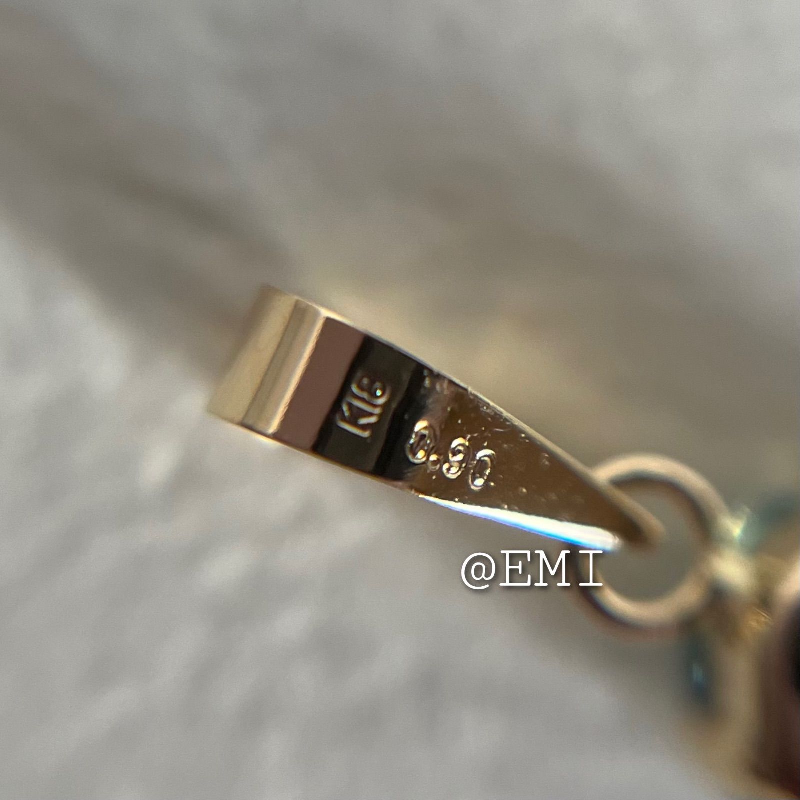 K18YG 天然石グリーンサファイア ペンダントトップ green sapphire