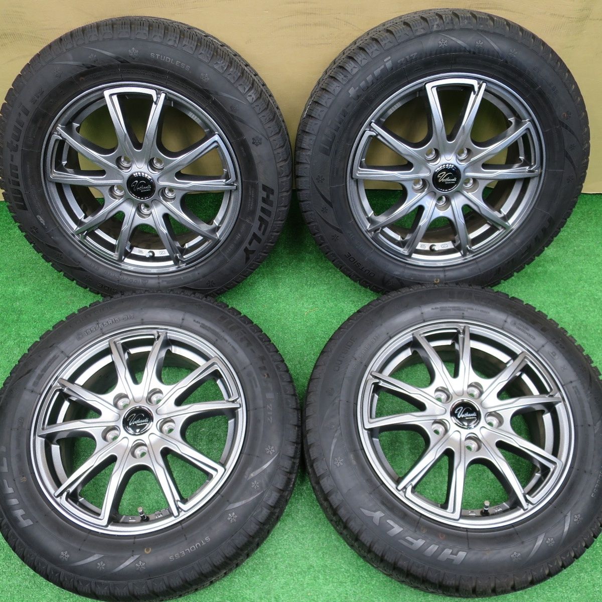 バリ溝 22年 キレイ ほぼ10分 スタッドレス 195 65 R 15 ハイフライ Win turi 212 Verthandi ヴェルザンディ ヴェルサンディ 15インチ PCD 114 3 5 H ス