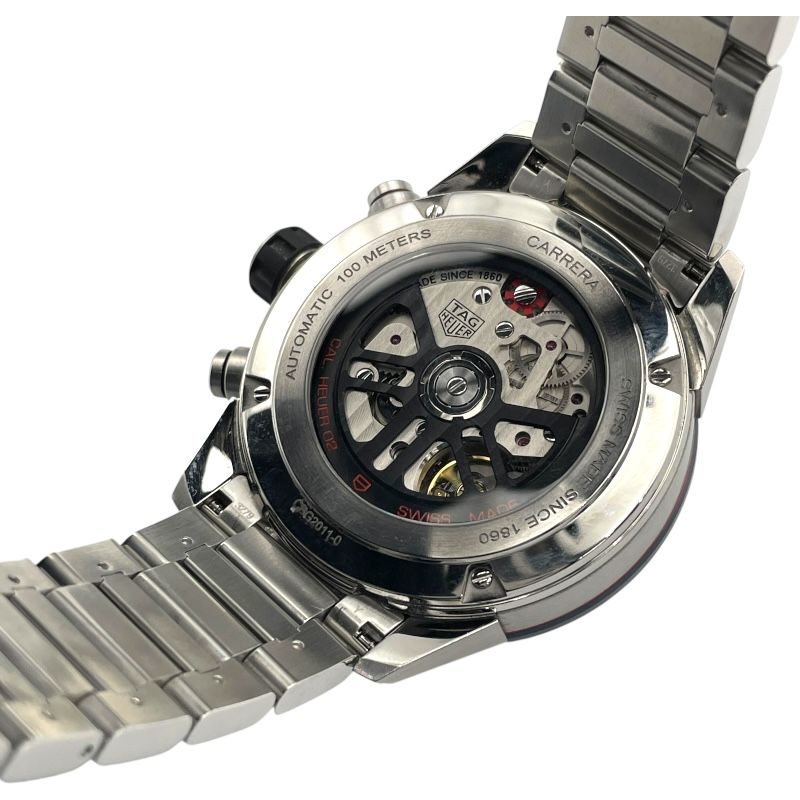 タグ ホイヤー TAG HEUER カレラキャリバーホイヤー02 クロノグラフ CBG 2011 ブルー SS セラミック 自動巻き メンズ 腕時計