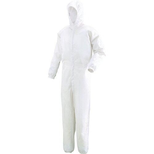 ミドリ安全 フード一体型クリーンウェア ホワイト 4 L 7186