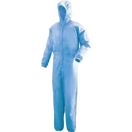 ミドリ安全 フード一体型クリーンウェア ブルー 5 L 7186