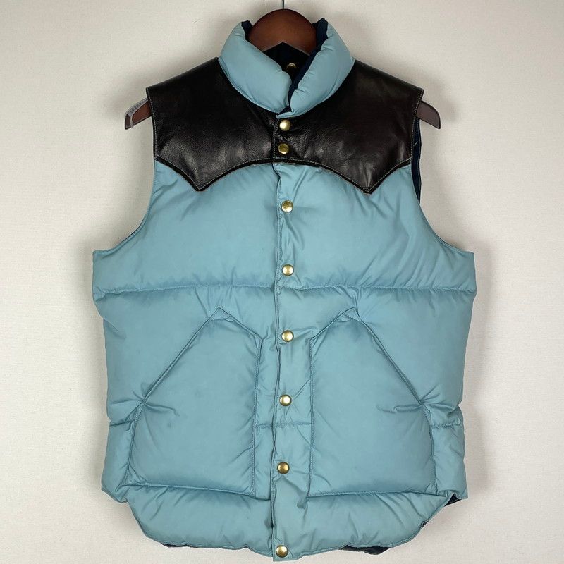 品 Rocky Mountain FeatherBed ロッキーマウンテンフェザーベッド LEATHER-PANEL DOWN VEST 450-452-01 レザーパネル ダウンベスト ライトアウター 144-251211-yy-15-tei