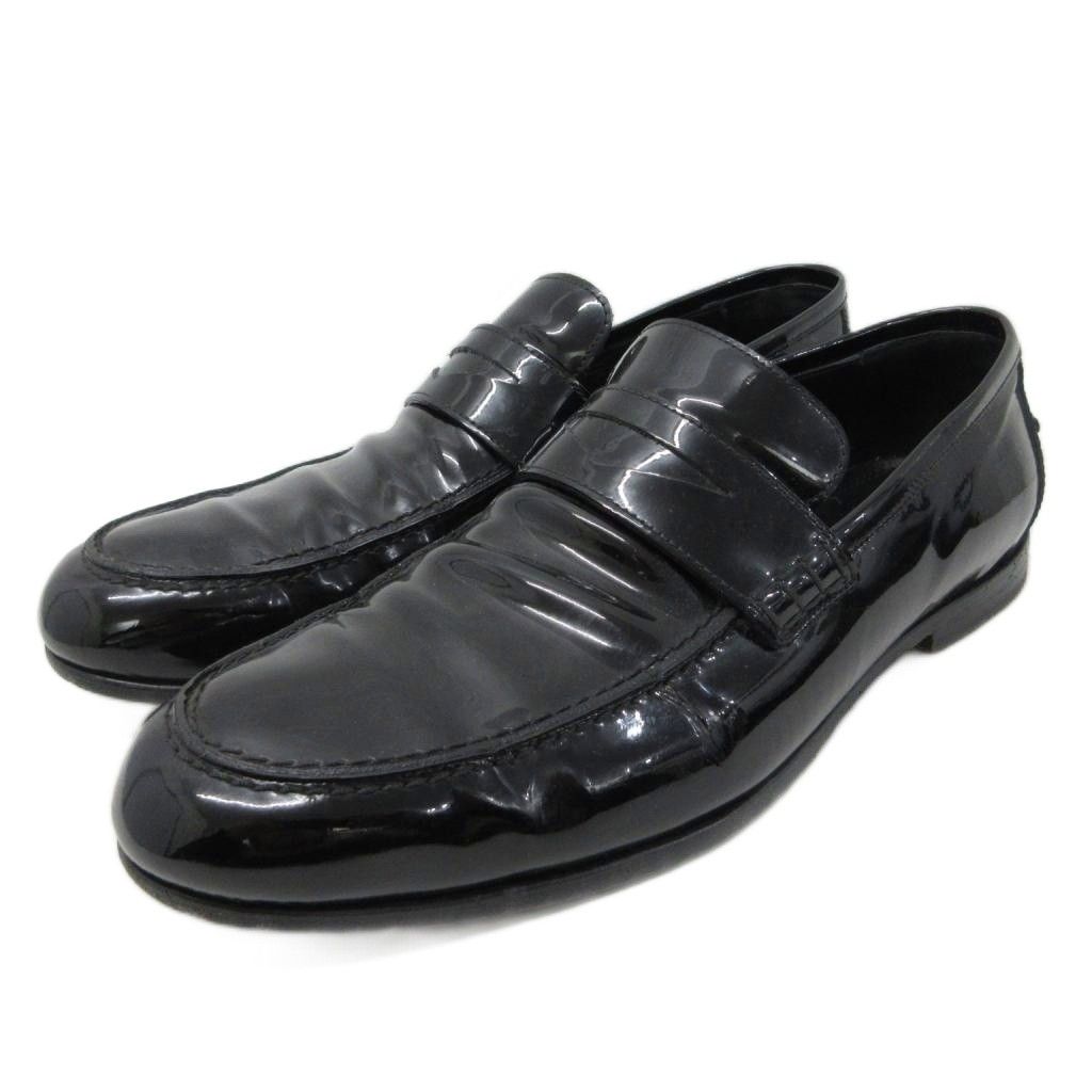 ジミーチュウ*44/29cm*ローファースリッポン/革靴*黒 ジミーチュウ JIMMY CHOO ローファー スリッポン レザーシューズ