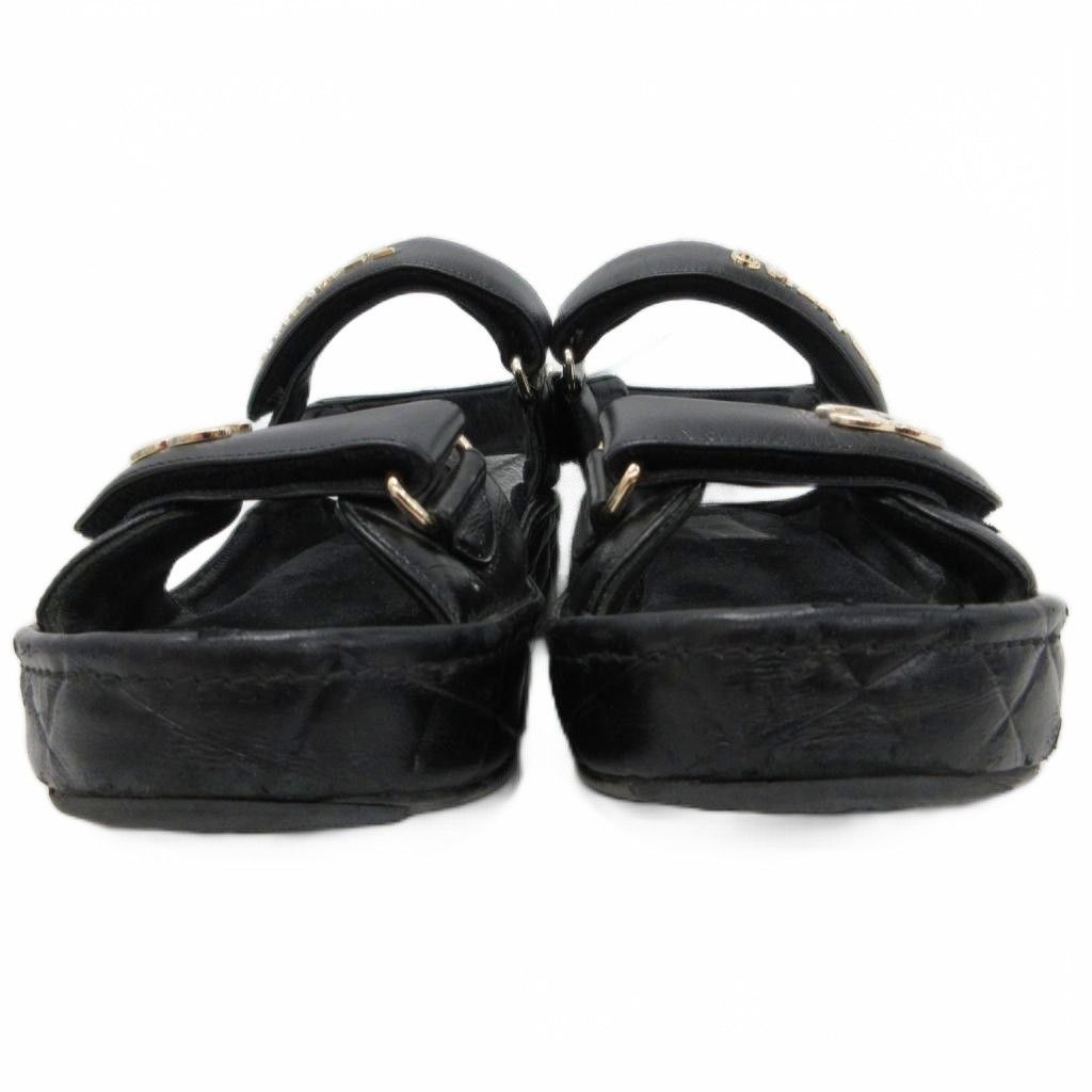 シャネル CHANEL スポーツ サンダル ココマーク マトラッセ レザー