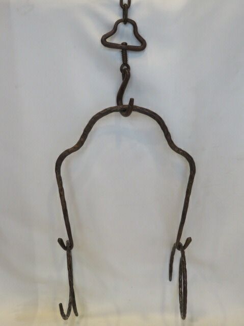 十二月◆特売品 山形県和銑作家 菊地正直作 砂鉄釣釜道具 弦 釜鐶 釜鎖セット 吊釜 裏千家 税込