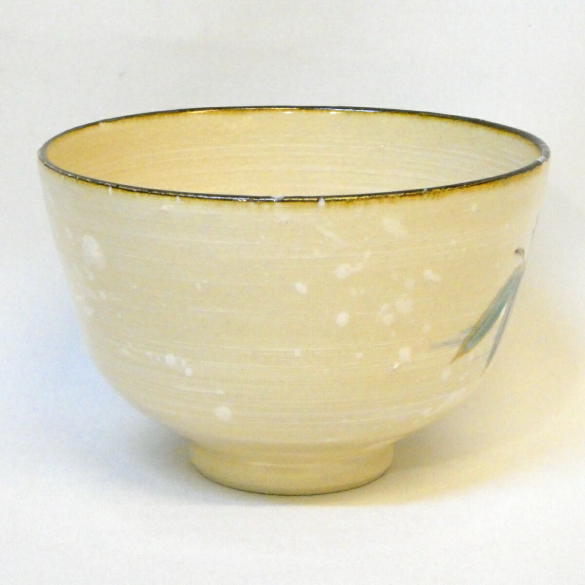 十二月の特売品】山川敦司作 乾山写 雪笹絵 お買い得品 茶碗 茶道具