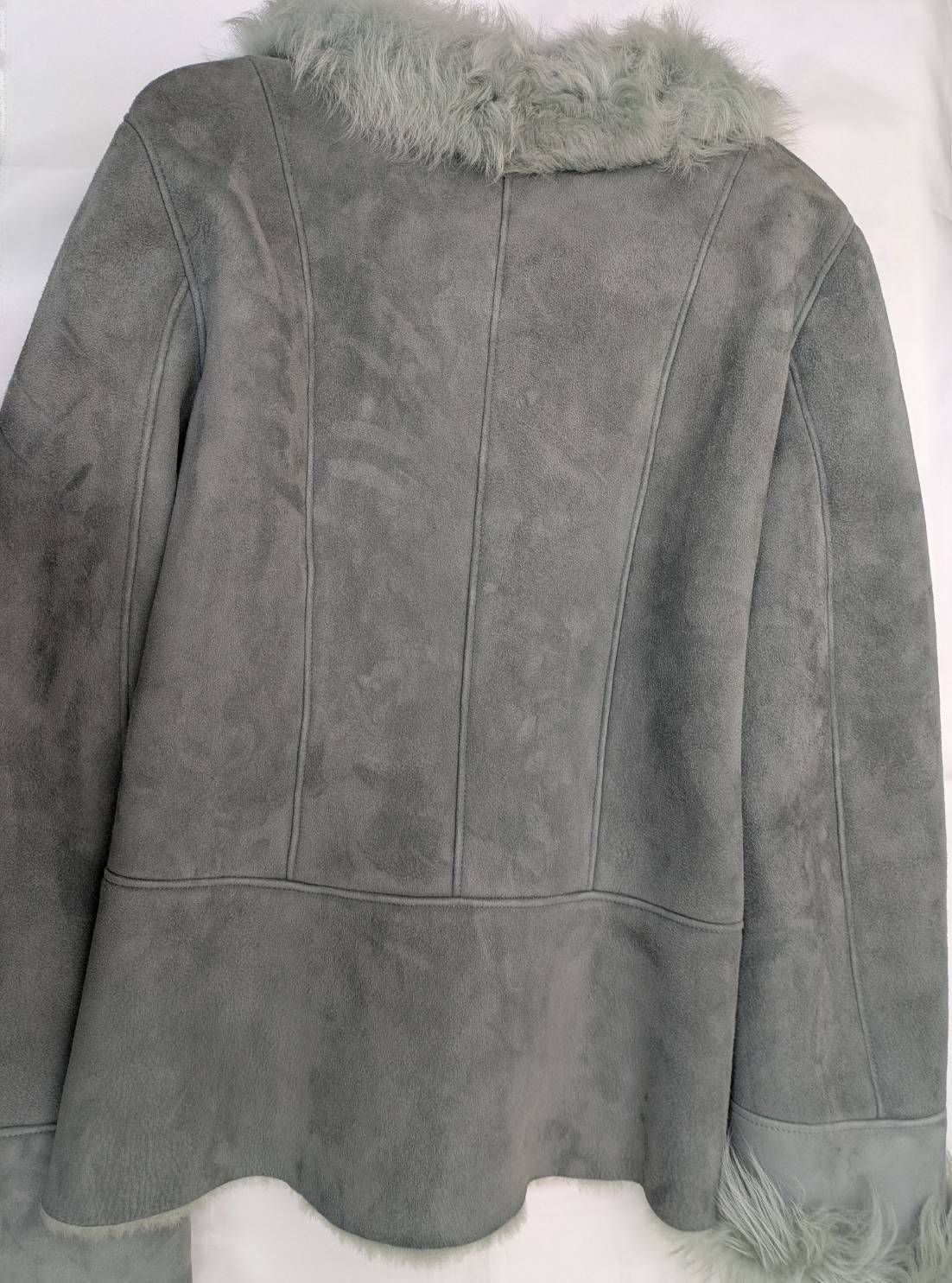 N レリアン Leilian 羊革 グレー ブルーグレー コート ファッション