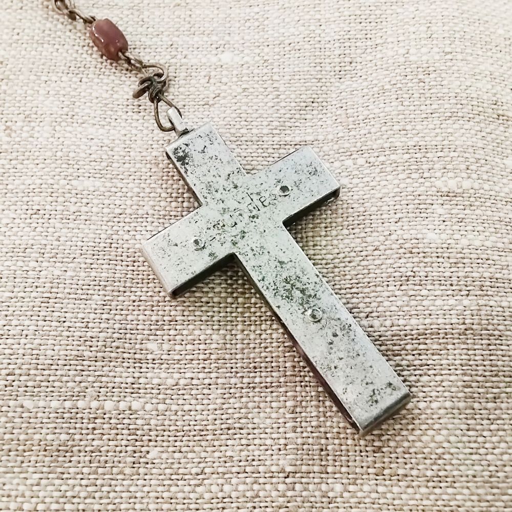 フランス ロザリオ 1900年代半ば パープルビーズ 紫色 カトリック