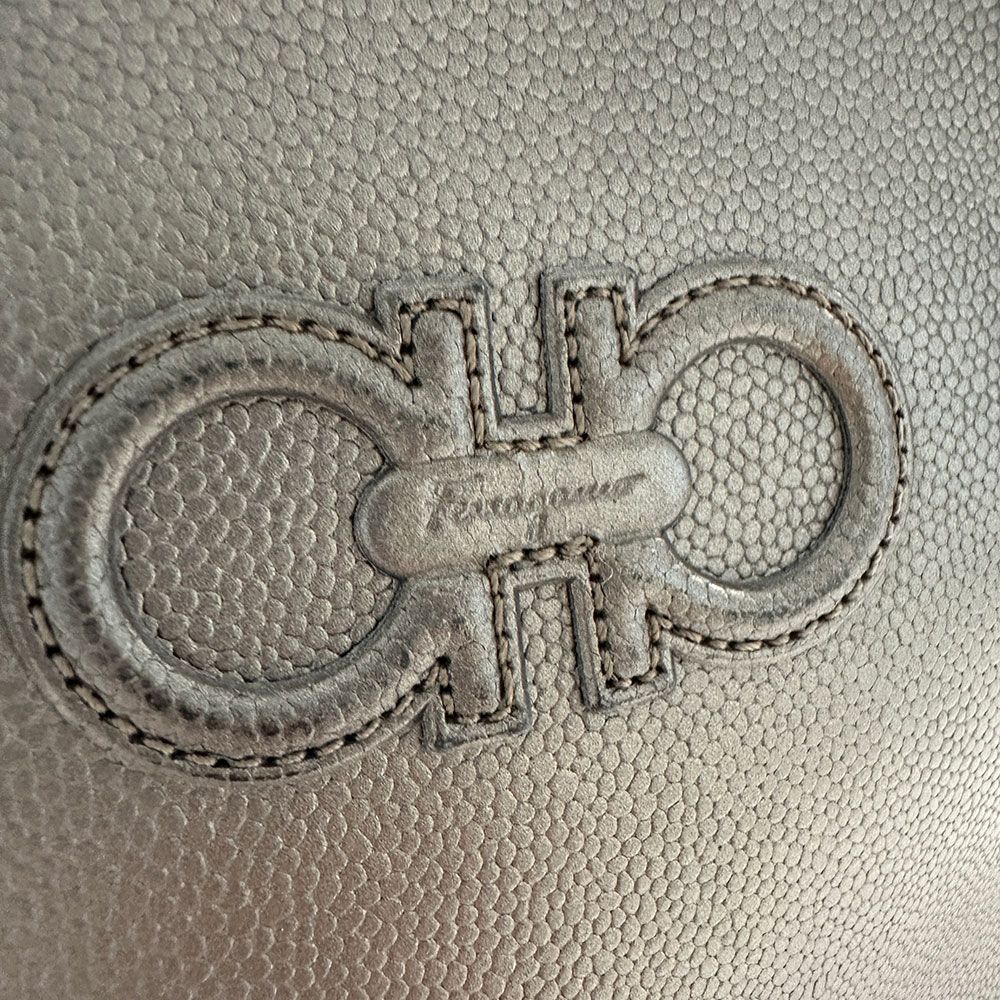 極美品✨フェラガモ ダブルガンチーニ レザー トートバッグ グレー フェラガモ Ferragamo バッグ レディース メンズ ブランド ダブル