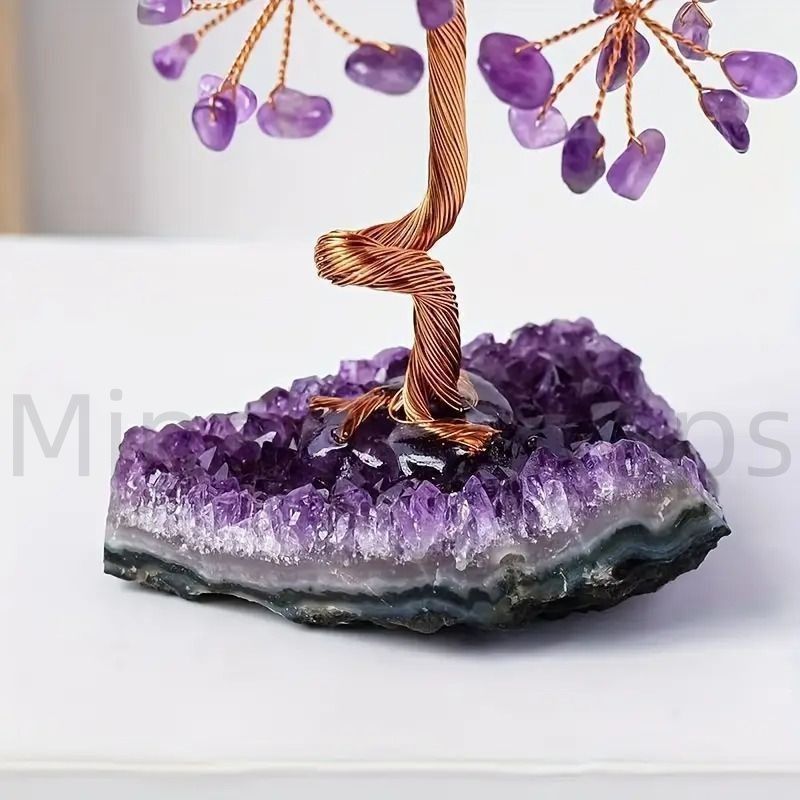 クリスタルツリー 招財木 天然石 アメジスト 水晶 金運 財運 商売?盛