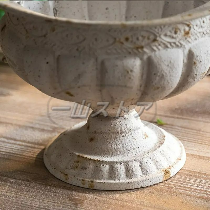 ガーデニング　フラワーポット シャビー 器 フラワーポット ヴィンテージ調 メタル ホワイト 庭 ガーデニング