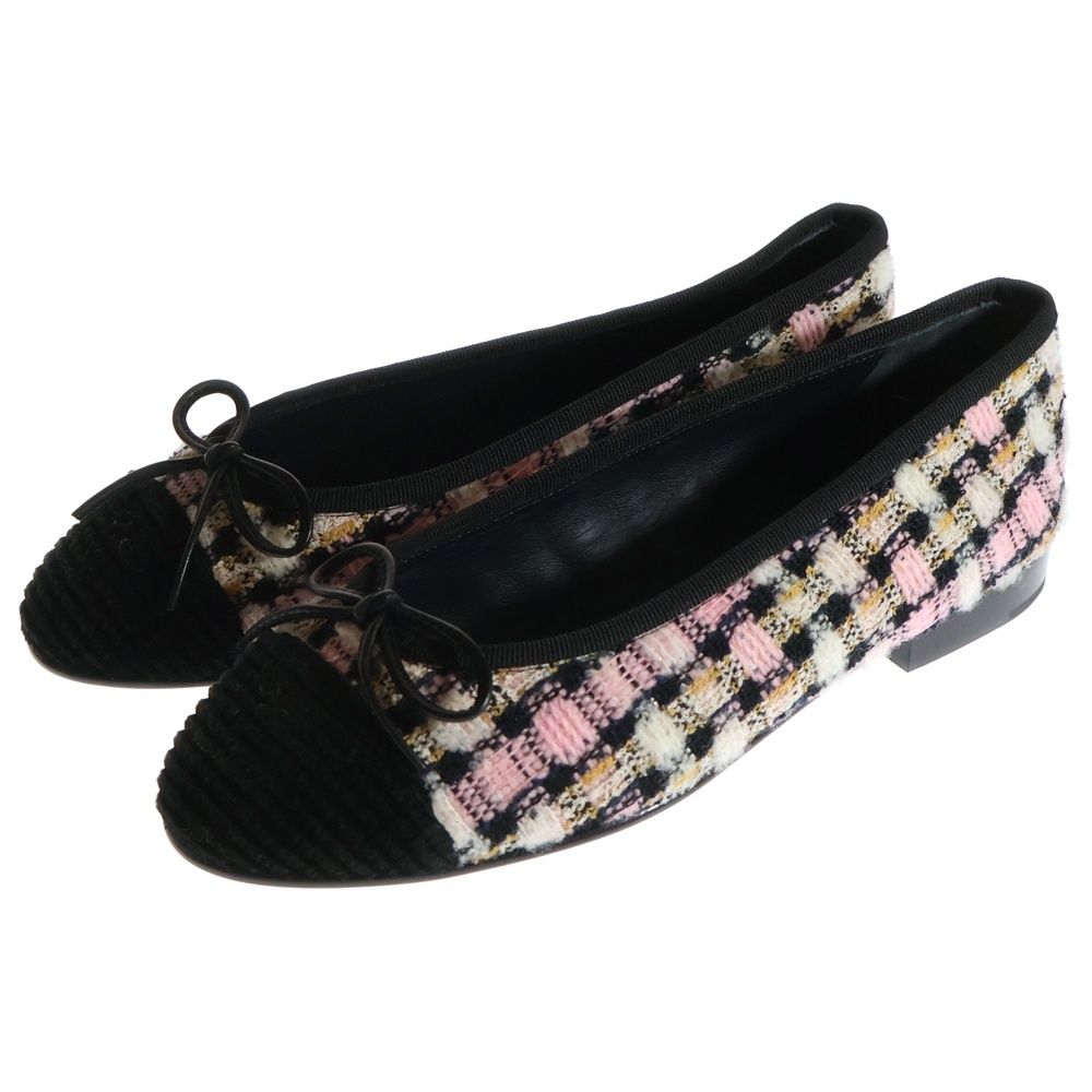 ✨極美品✨CHANEL フラットシューズ　バレリーナ　ココマーク　ツイード　希少 ✨極美品✨CHANEL フラットシューズ バレリーナ ココマーク ツイード 希少