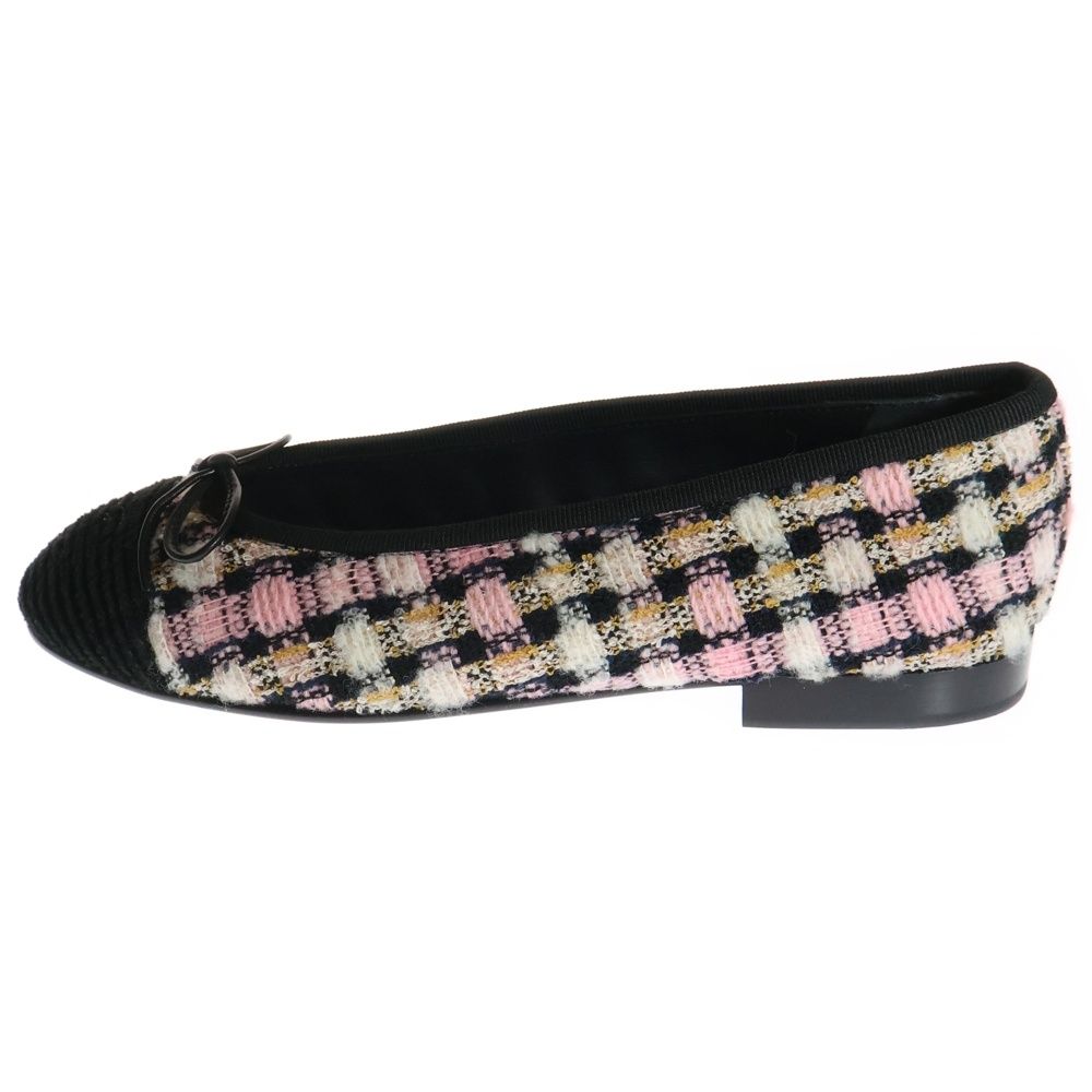 CHANEL (シャネル) ココマーク ツイード バレリーナ フラット シューズ