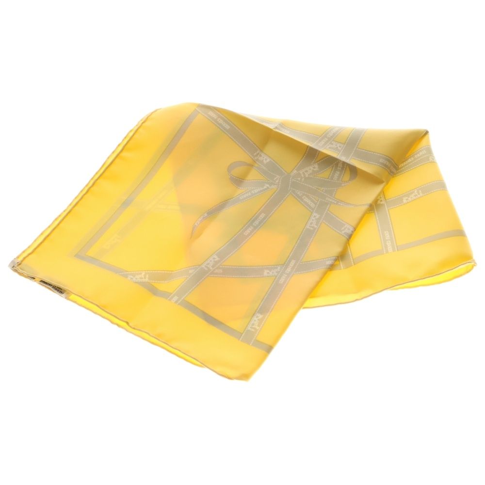 HERMES (エルメス) カレ40 ボルデュック イエロー スカーフ シルク