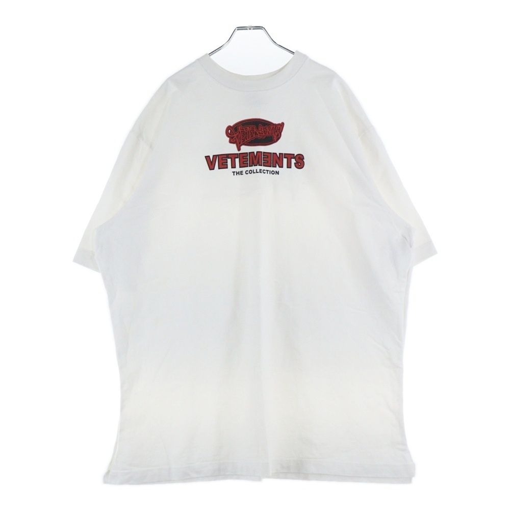 VETEMENTS (ヴェトモン) 18SS Side slit Tee WSS18TR8 サイドスリット フロントプリント 半袖Tシャツ カットソー ホワイト