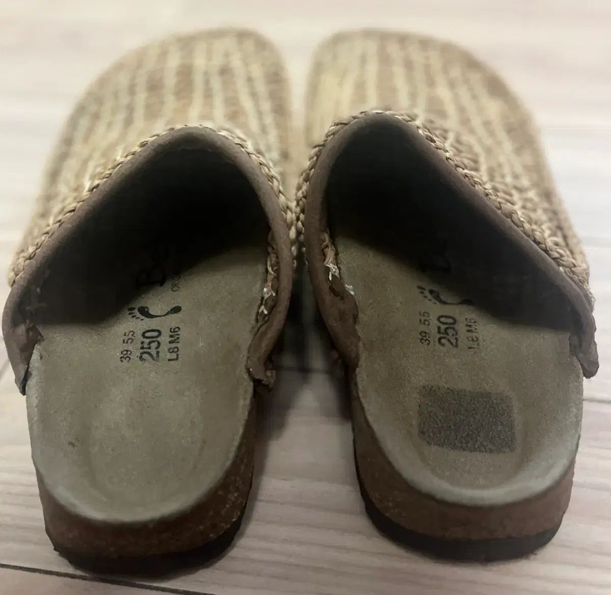 ユニセックス バーカンストック 麦わら スリッパ 250