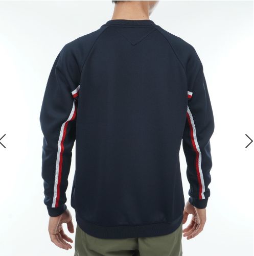 トミーヒルフィガー ロゴクルートレーナー|メンズ|ネイビー|LLサイズ|ゴルフ|