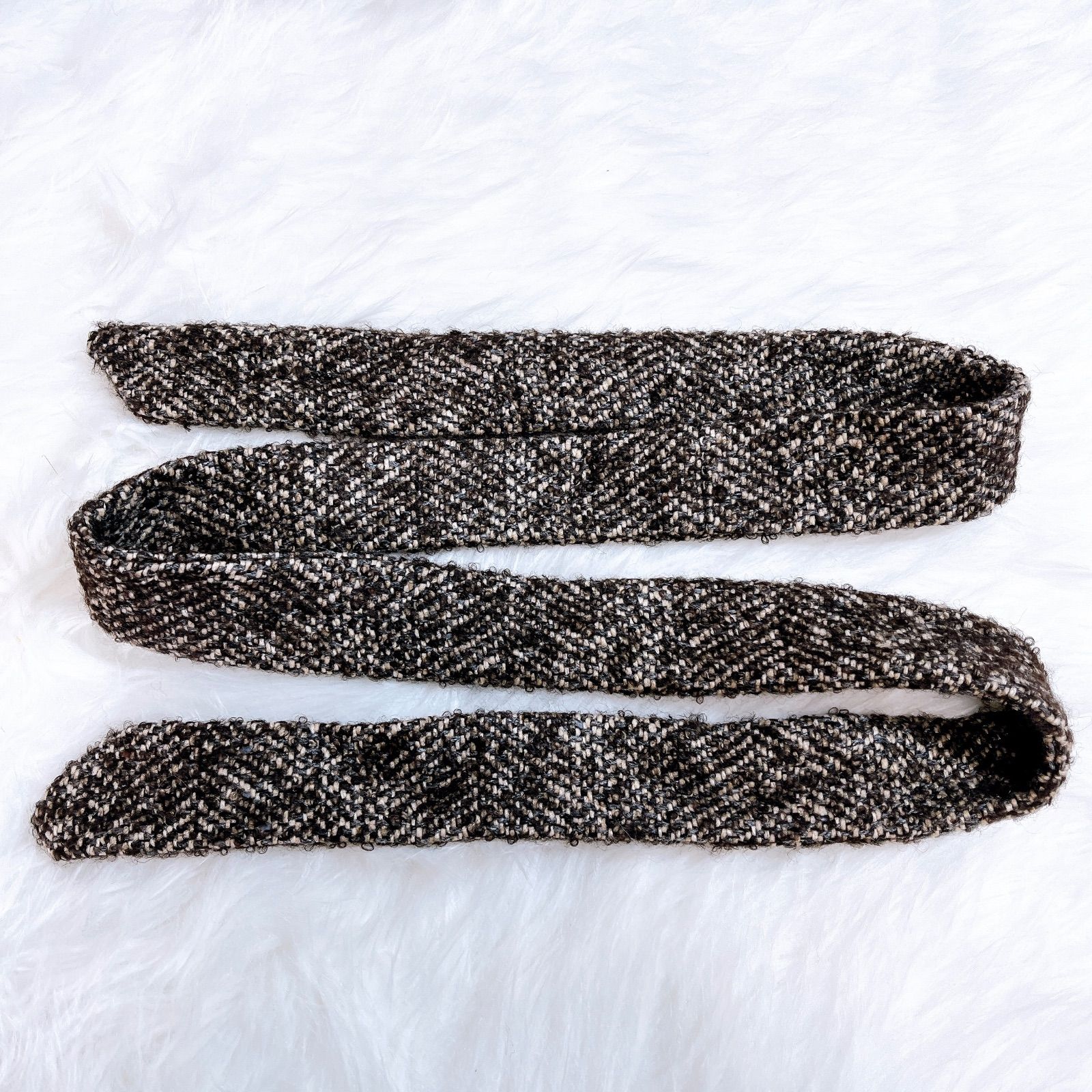 マックスマーラ ツイード モヘア シルク ミンクファーコート ベルト 42