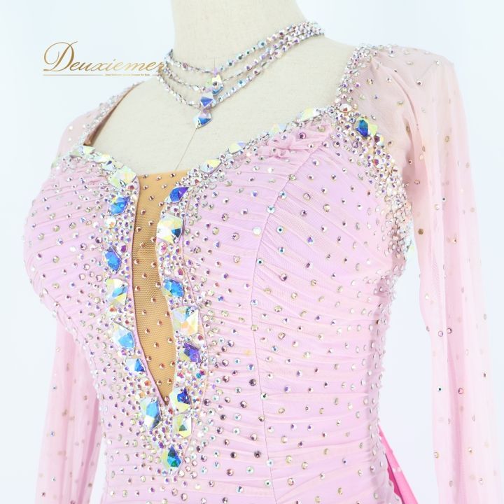 チャコット 社交ダンス ロングドレス ワンピース レッスンウェア 衣装 ピンク チャコット 社交ダンス ロングドレス ワンピース レッスンウェア 衣装