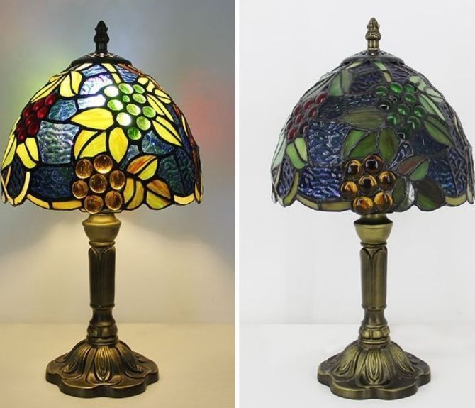 LEDテーブルランプ ステンドグラス 照明クラシック ヨーロッパ 手作り