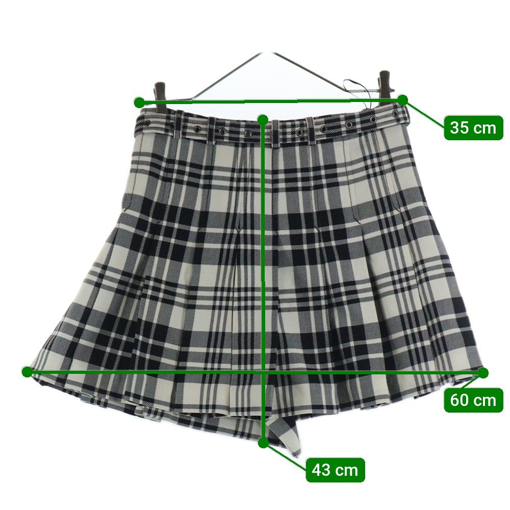 Christian Dior (クリスチャンディオール) ベルト付 ウール チェック