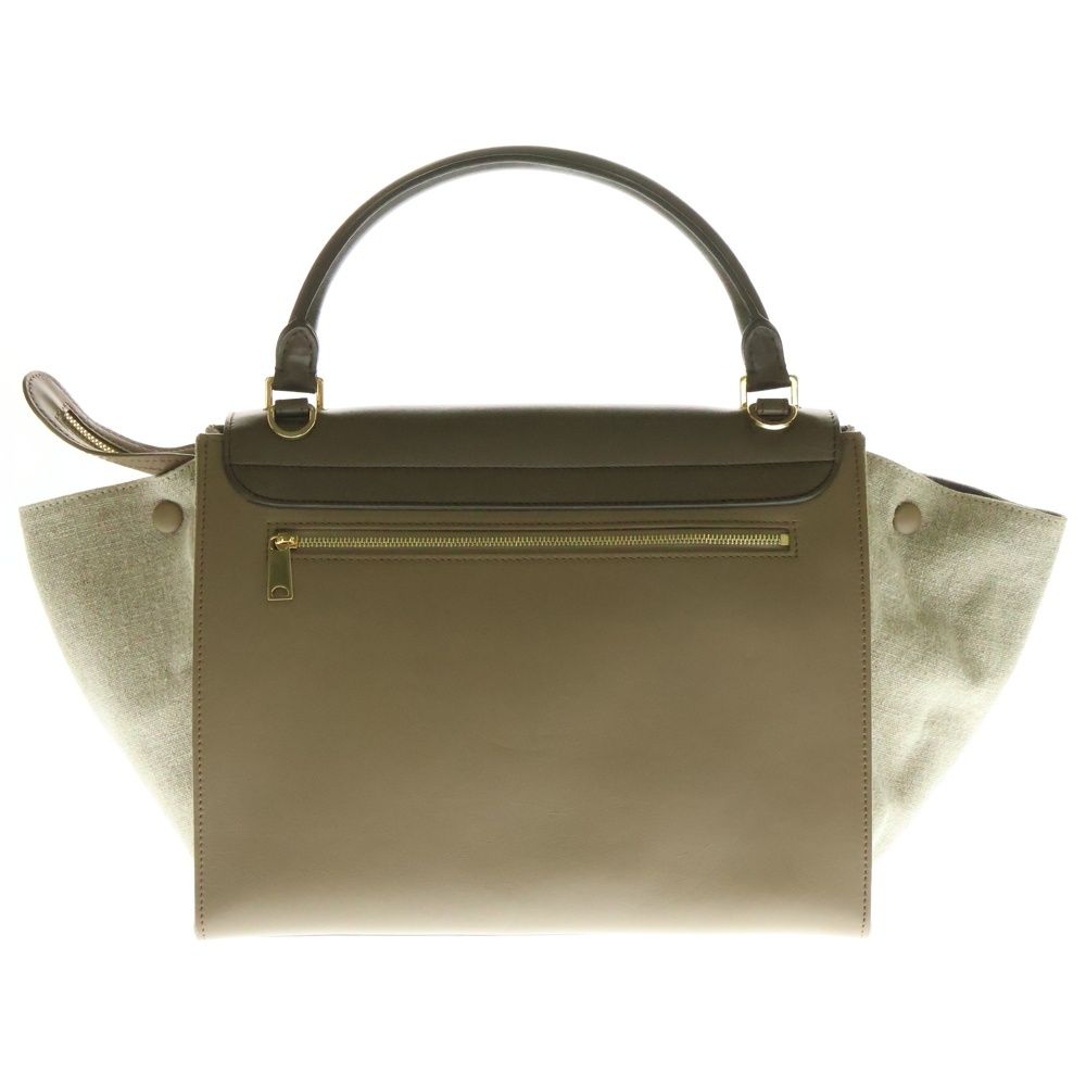 CELINE (セリーヌ) トラペーズ ミディアム ベージュ キャンバス×レザー