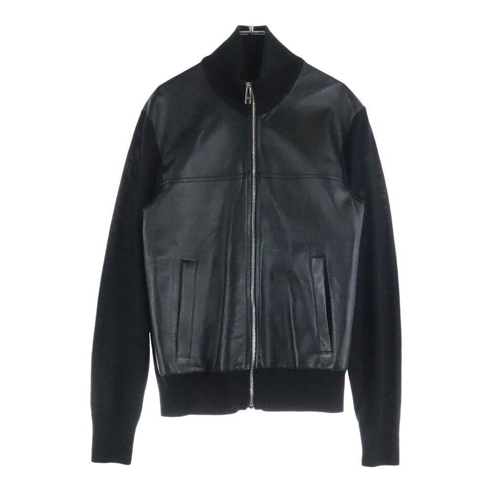 PRADA　ラムレザージャケット　ブラック　イタリア製　プラダ PRADA (プラダ) 13AW ドライバーズ ラムスキン レザー切り替え ジップ