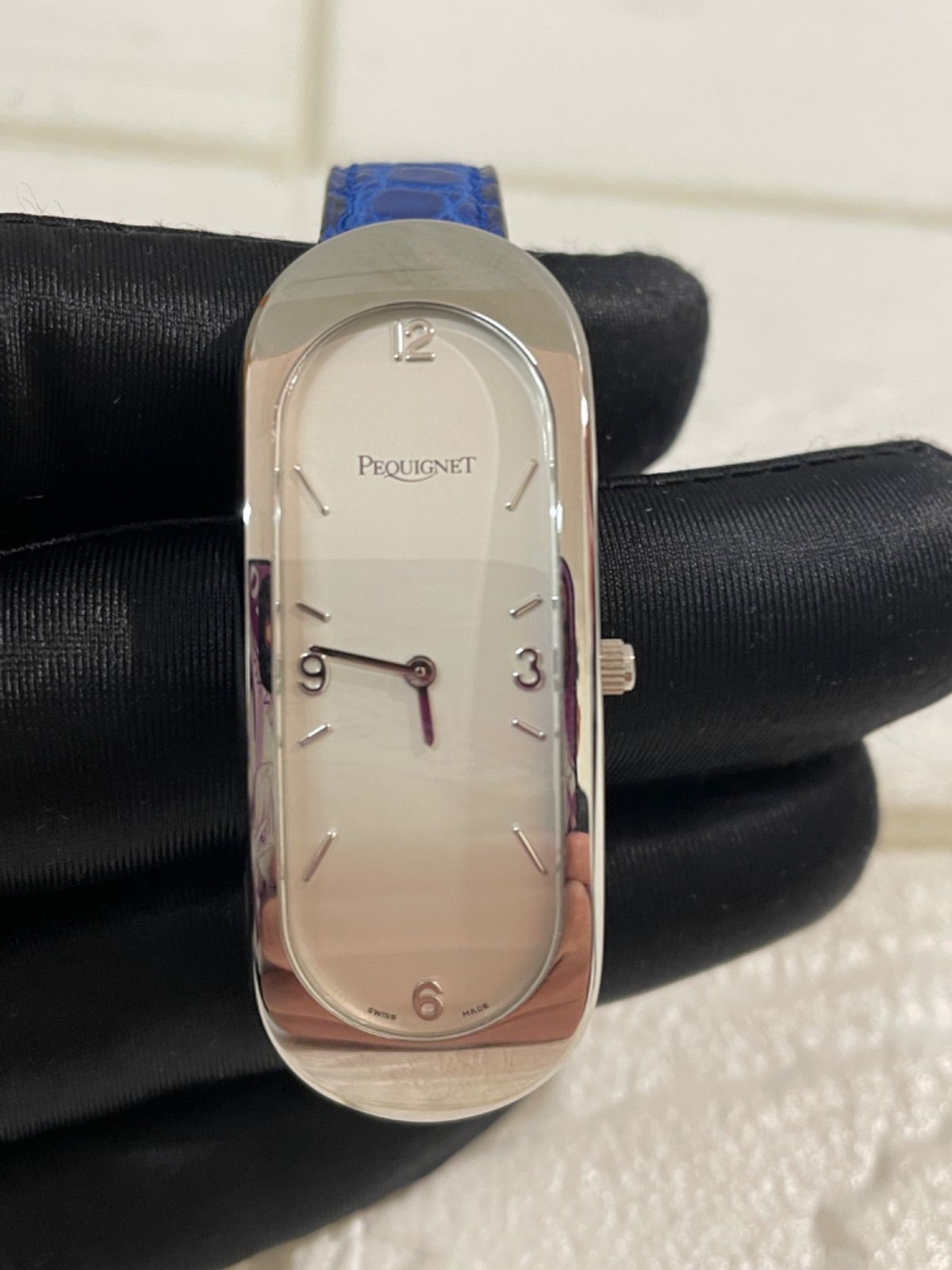 I【ジャンク品】PEQUIGNET ペキネ クォーツ腕時計 レディース レザー