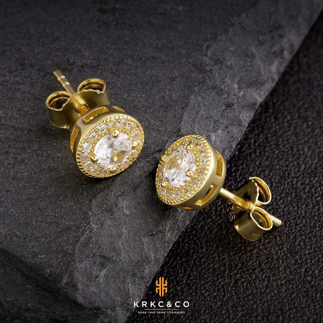 KRKC&CO ジルコニア スタッドピアス レディースピアス 両耳用 CZダイヤ 