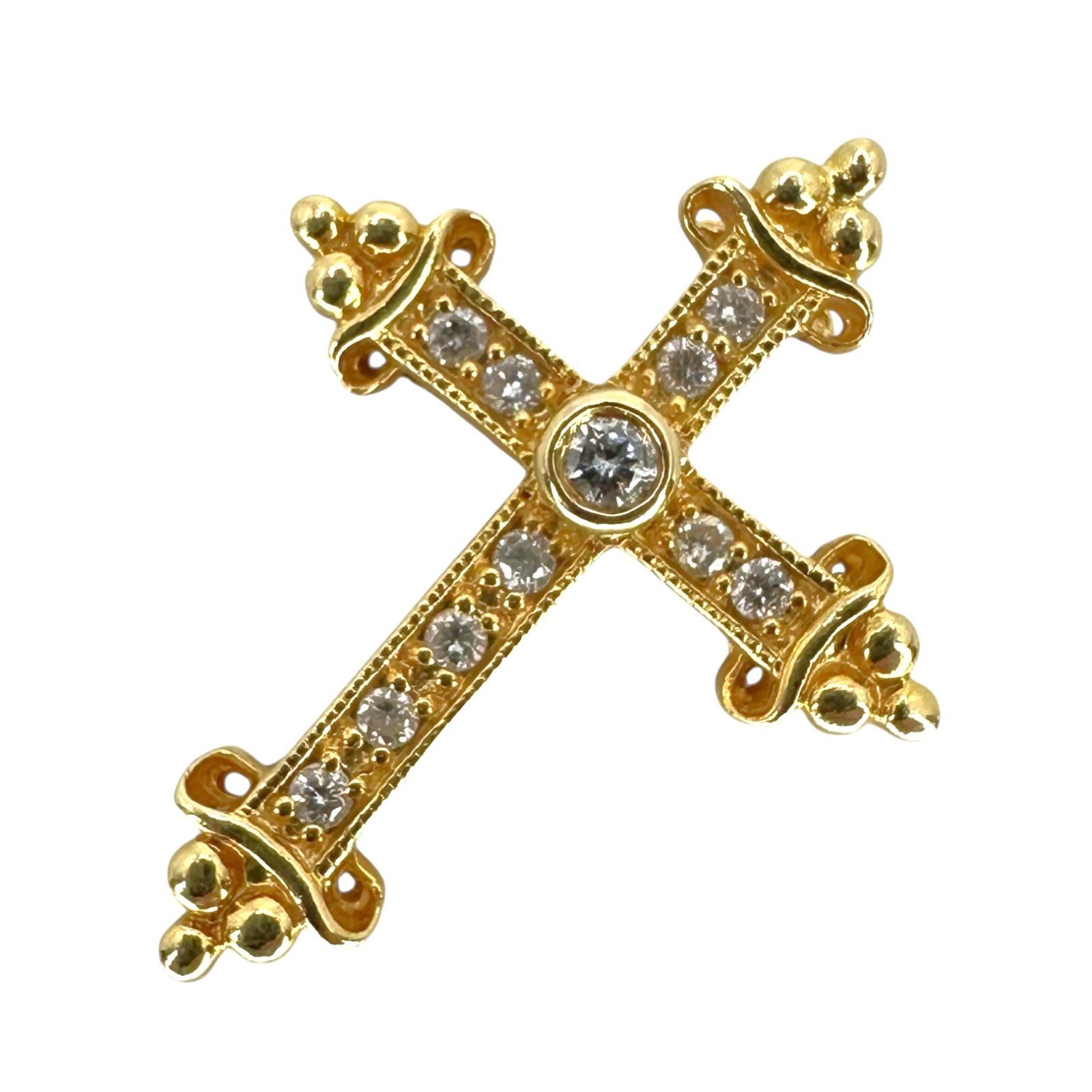 K18 ペンダントトップ ダイヤモンド D0.17ct チャーム イエロー