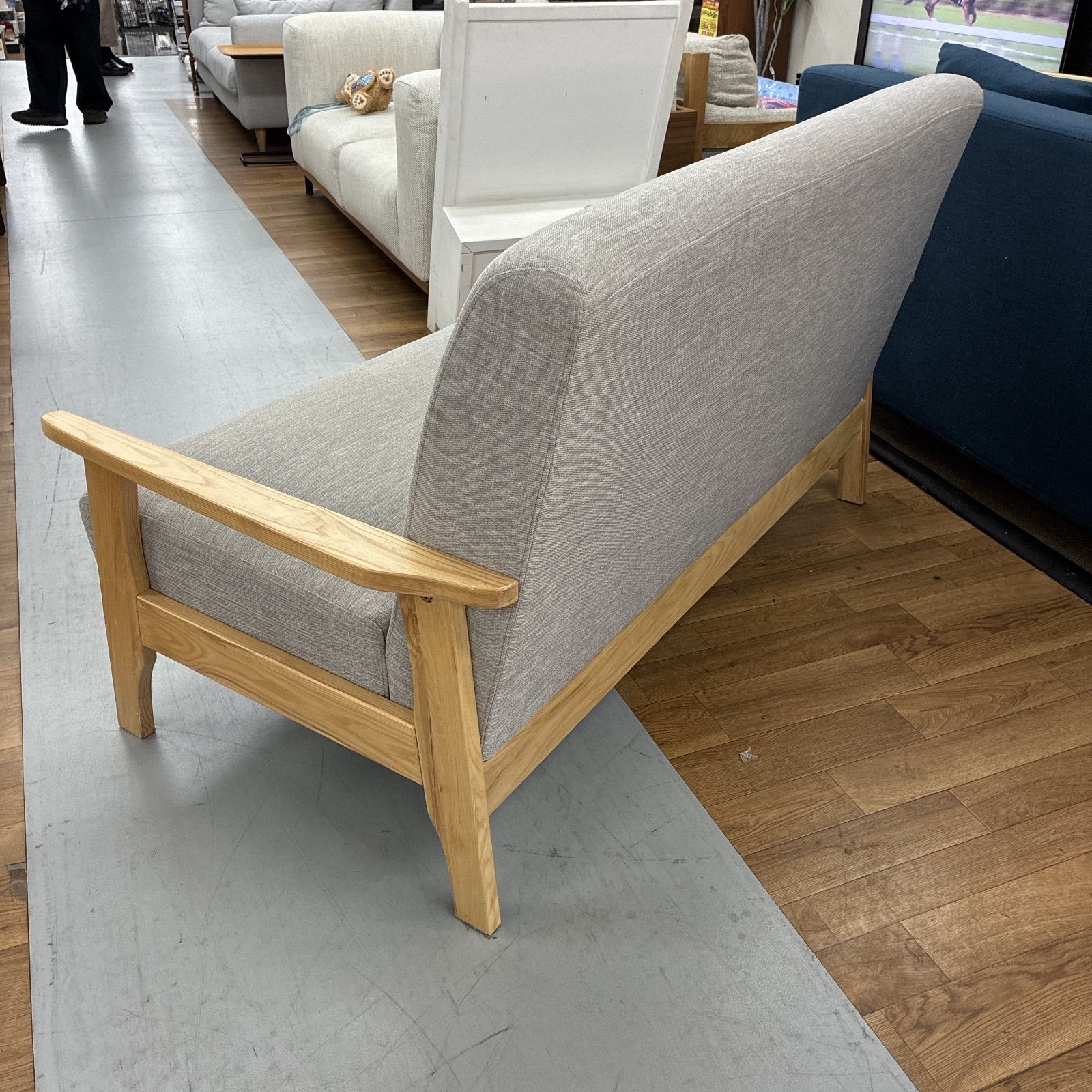  S154 ファブリック2Pソファ 組み立てタイプ グレー 幅150cm コーナーソファモダン 2人掛け 3人掛けソファ ソファ ソファベッド