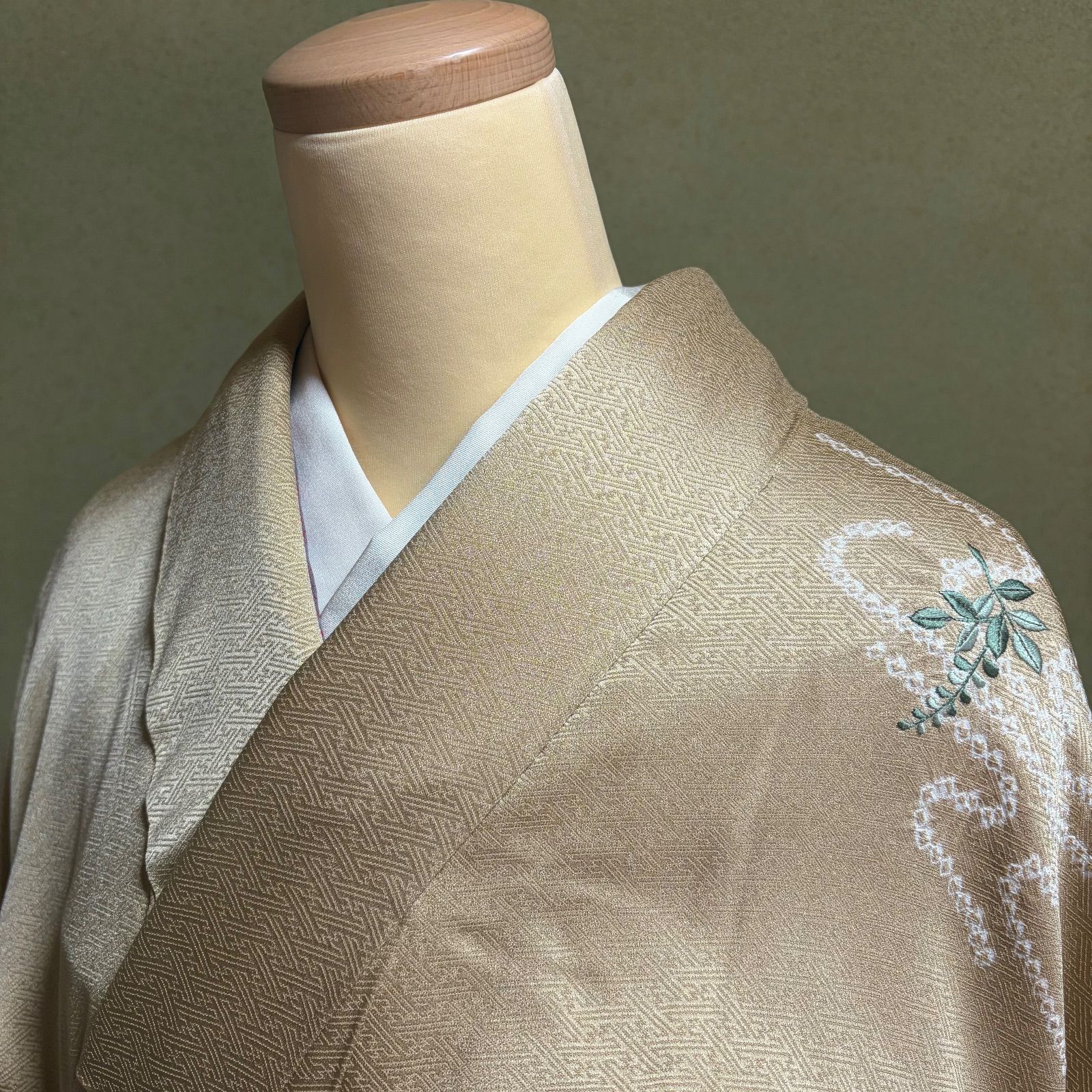 E 115 訪問着 からし マスタードイエロー 絞り 刺繍 花 七五三 卒業式 卒園式 入学式 入園式 ガード加工済