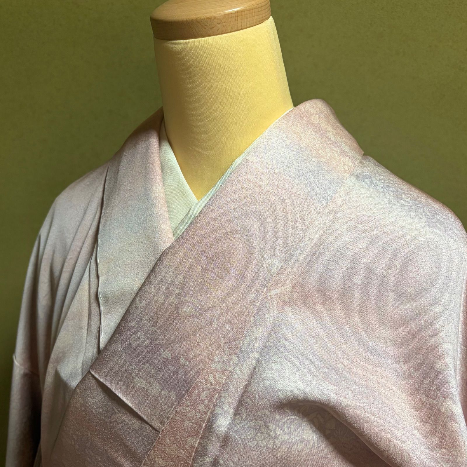 D 300 小紋 ピンク ラベンダー 花