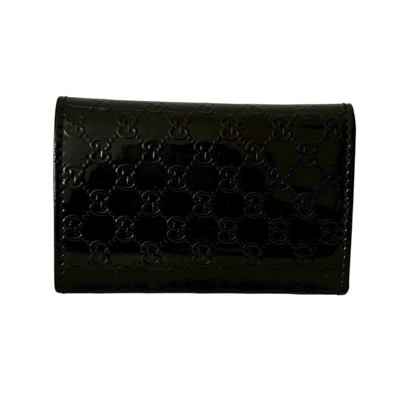 GUCCI グッチ 309759 6連 キーケース キーフック 小物 マイクログッチシマ パテントレザー ブラック