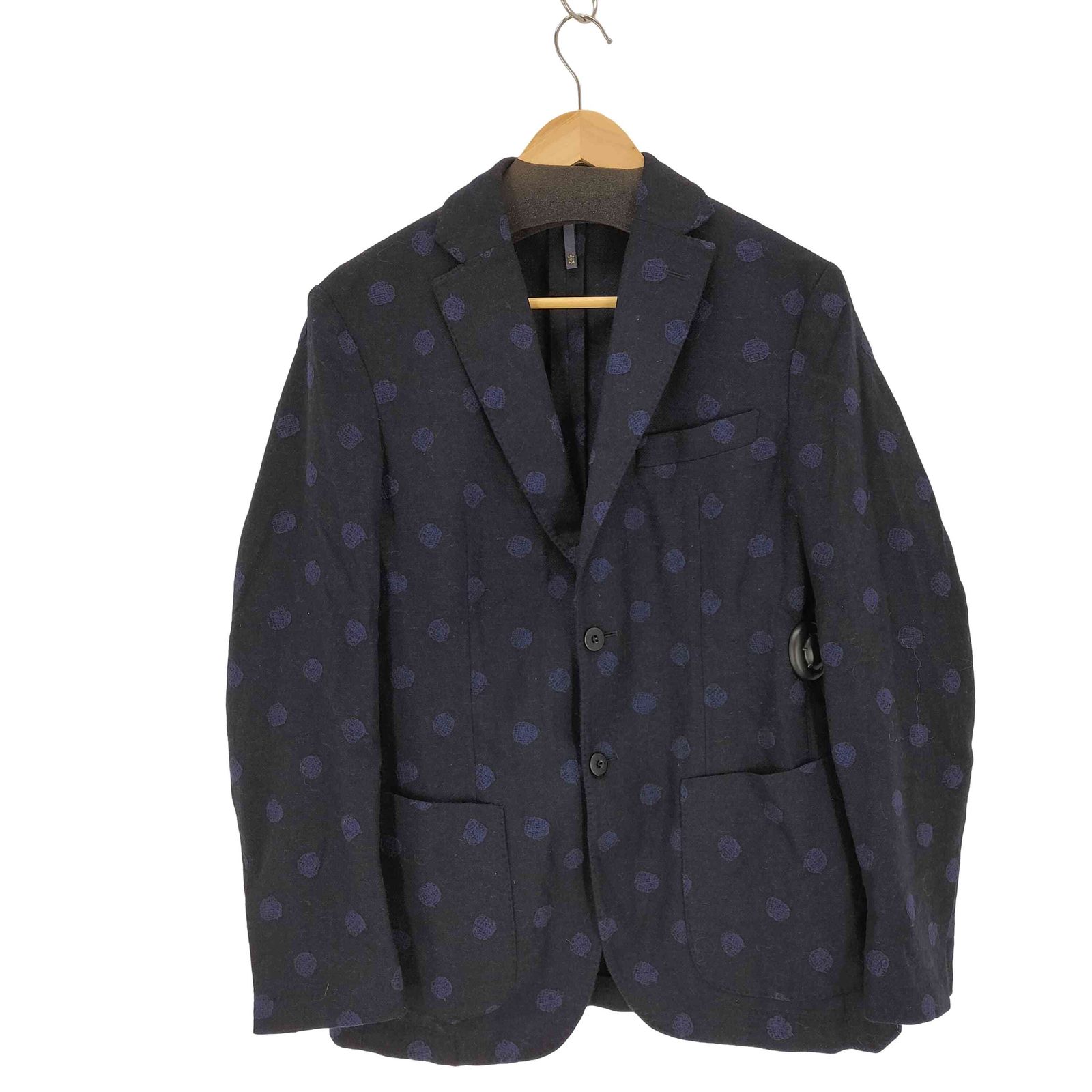 USED古着(ユーズドフルギ) {{MONTEDORO}} ドット柄ウールテーラードジャケット メンズ  46【中古】【ブランド古着バズストア】 ユーズドフルギ USED古着 ドット柄ウールテーラードジャケット メンズ