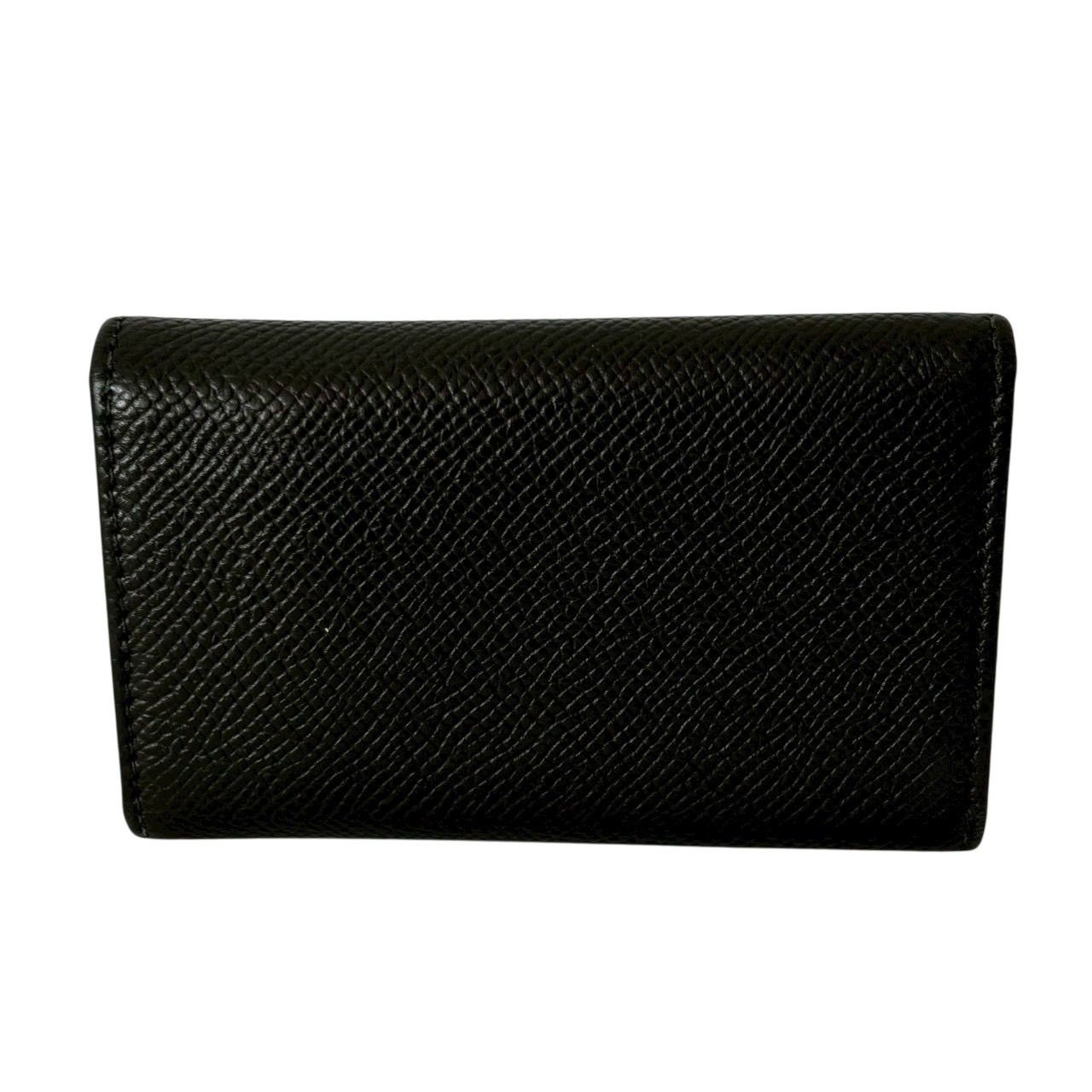 BVLGARI ブルガリ 6連 キーケース ロゴクリップ レザー ブラック 黒