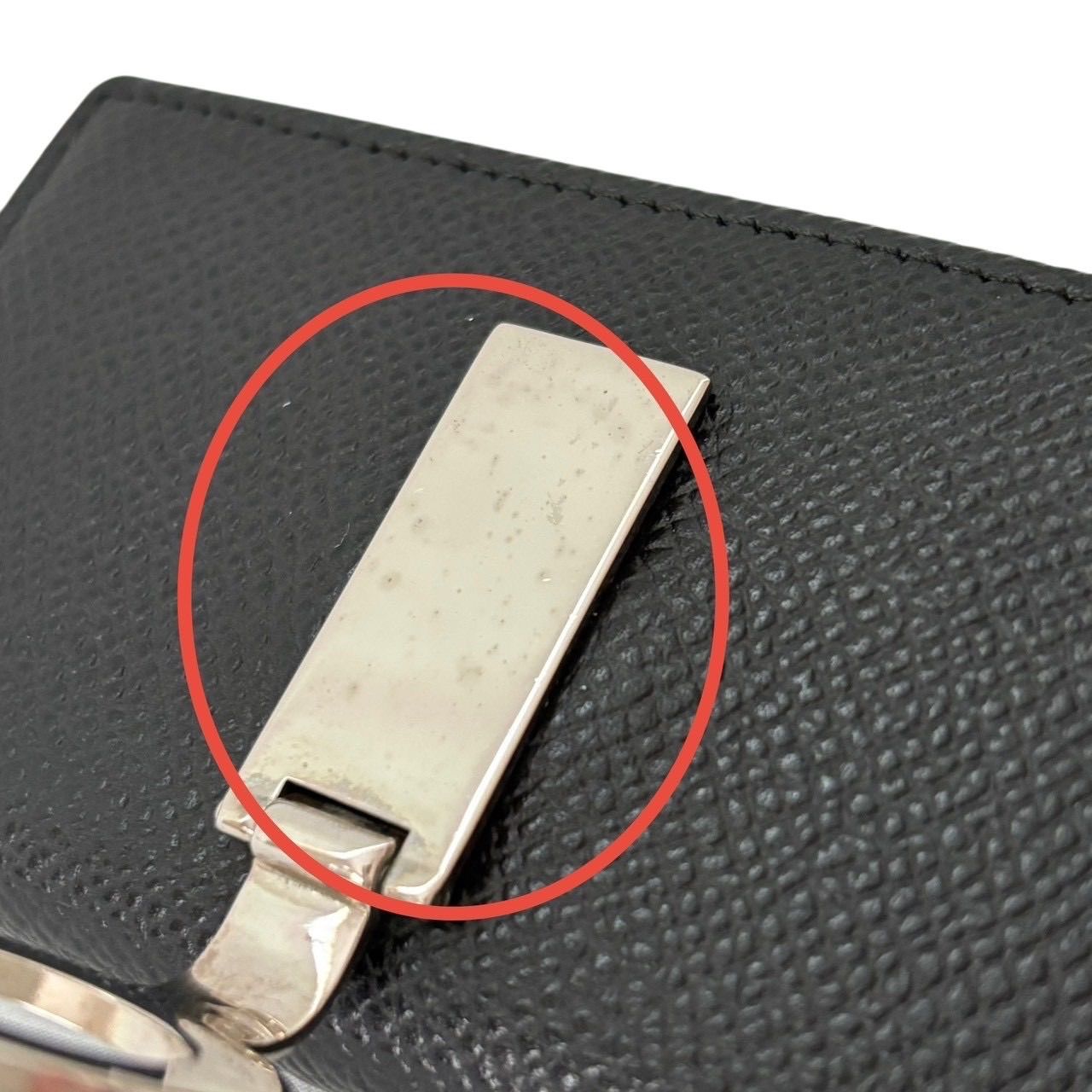  BVLGARI ブルガリ 6連 キーケース ロゴクリップ レザー ブラック 黒 キーケース 小物