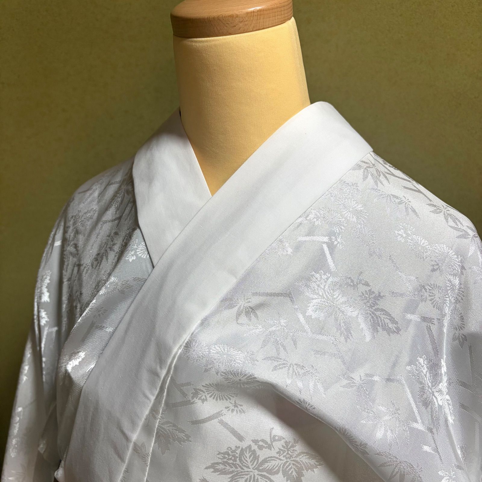 H 054 振袖用長襦袢 洗える長襦袢 洗える着物 ポリエステル 白