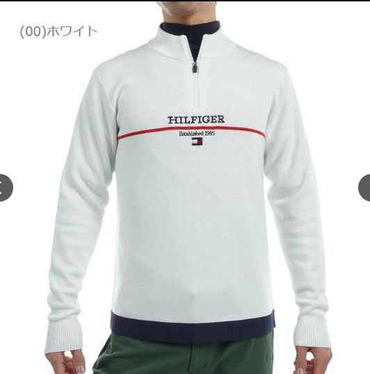 トミーヒルフィガー ハーフジップ モックネックセーター メンズ 秋冬 ゴルフウェア THMA 472